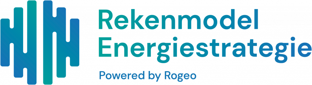 Logo rekenmodel energiestrategie powerd by Rogeo