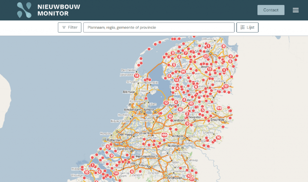 Kaart NieuwbouwMonitor